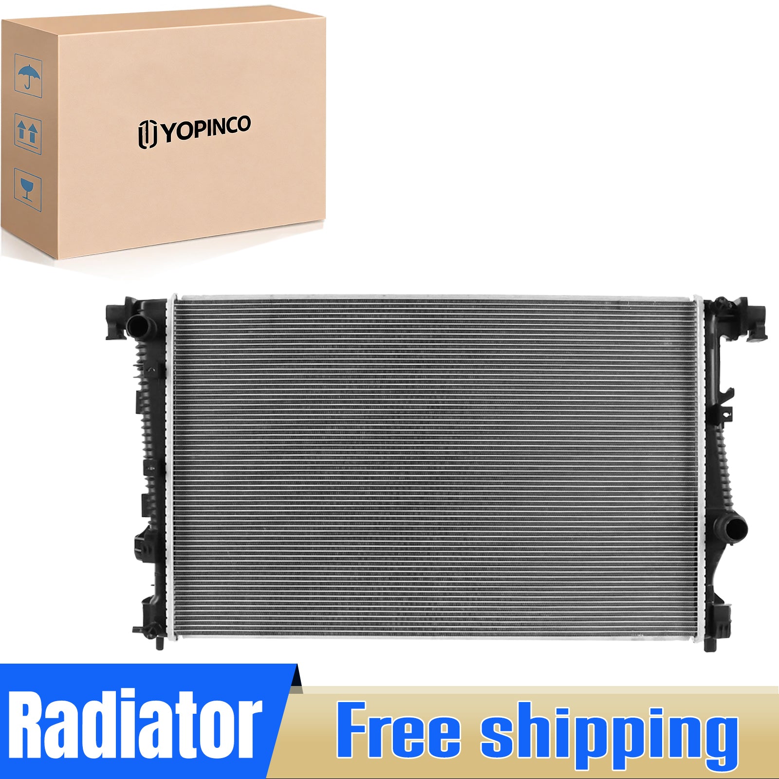 13401 Radiator for 2014 2015 2016 2017 2018 Jeep Cherokee 2.4L 3.2L W/ Dual Fan