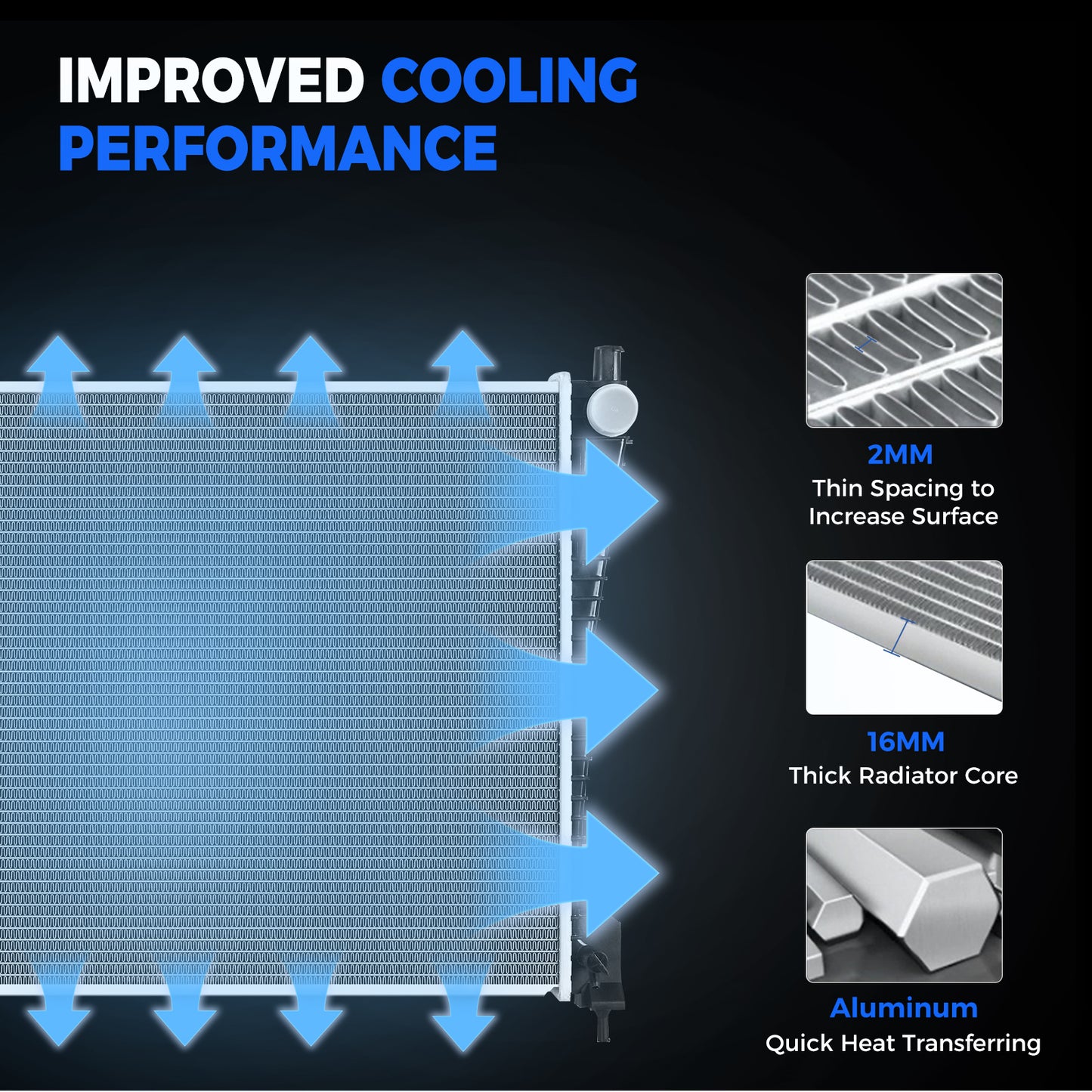 13200 Radiator for Jeep Grand Cherokee 2011-2015 3.6L / 11-21 5.7L / 14-21 6.4L
