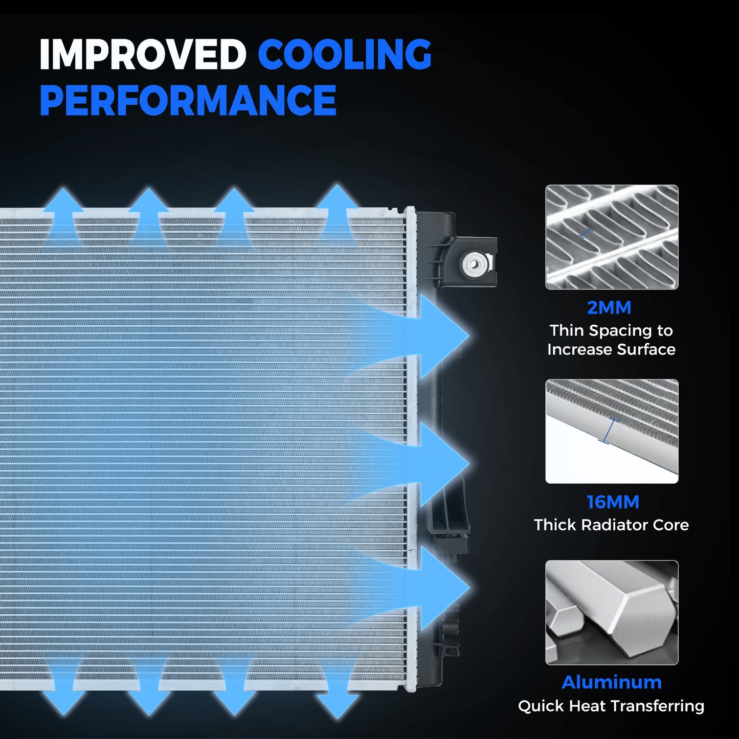 2957 Radiator For 2007-2018 Jeep Wrangler JK Unlimited Rubicon Sahara 3.6L 3.8L