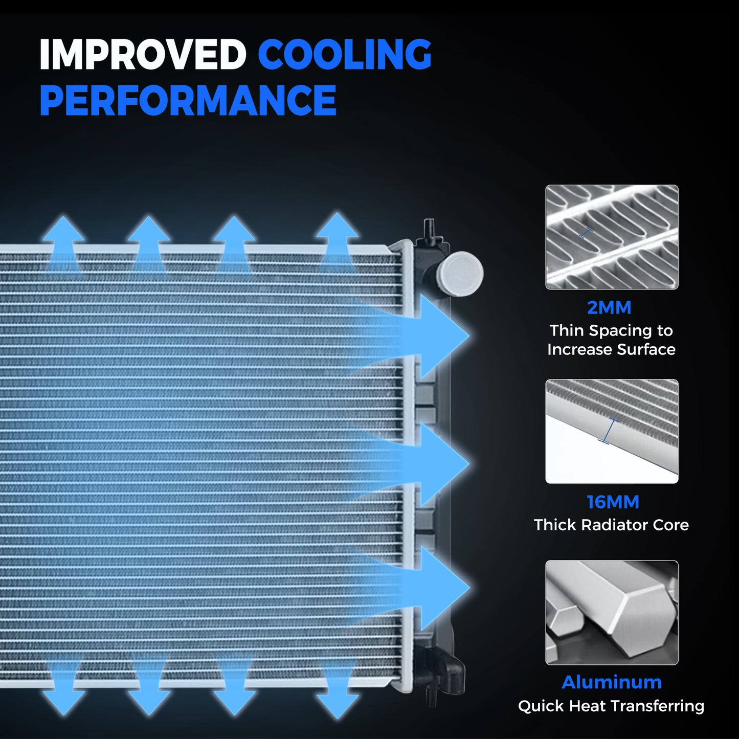 CU2988 Radiator for 2007-2018 Nissan Altima 2009-2019 Maxima 2.5L L4 3.5L V6