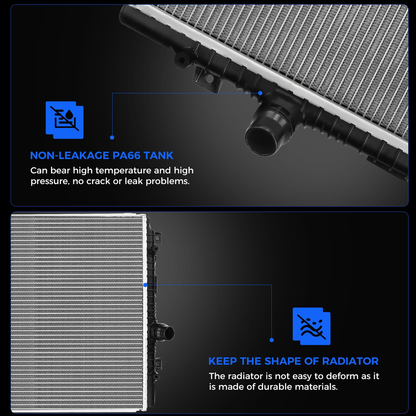 13423 Radiator for VW 14-17 Beetle Jetta Passat 1.8L / 14-19 Beetle 18-22 Passat 2.0L
