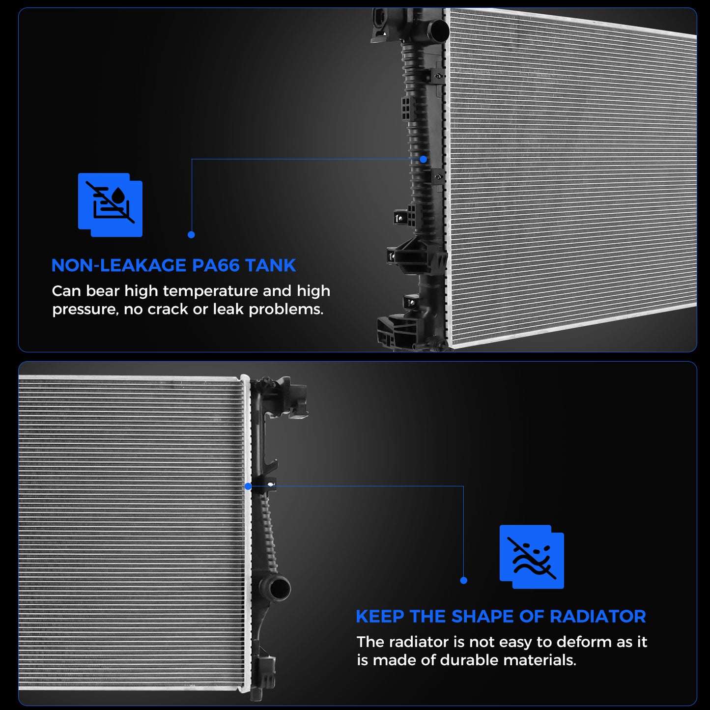 13401 Radiator for 2014 2015 2016 2017 2018 Jeep Cherokee 2.4L 3.2L W/ Dual Fan